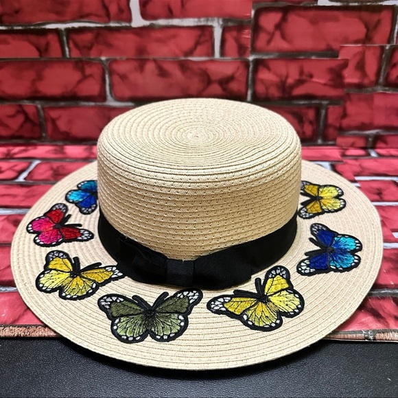 Butterfly Embroidered Women\'s Straw Hat main image 11